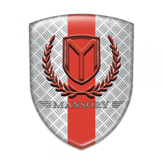 Mansory Tuning Badge Mesh Effect with Red Band and Red Logo 