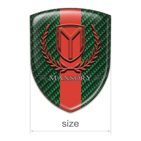 Mansory Car Interior Badge Green carbon Red Band Red Logo