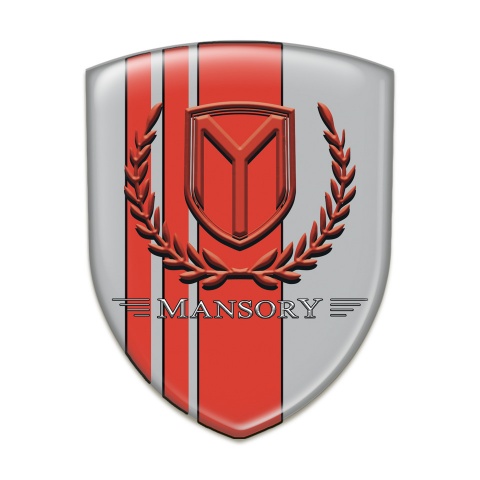 Mansory Self Adhesive Emblem Logo Grey with Red Tapes red logo