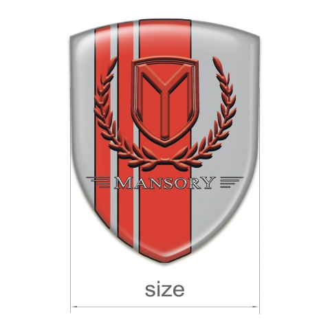Mansory Self Adhesive Emblem Logo Grey with Red Tapes red logo