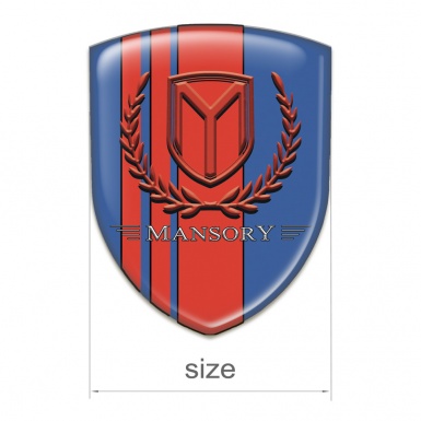 Mansory Silicone Emblem Blue with Red Tapes red logo 