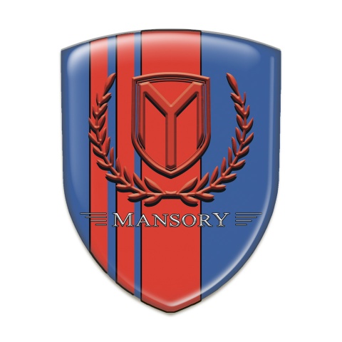 Mansory Silicone Emblem Blue with Red Tapes red logo 