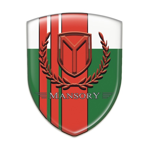 Mansory Emblem Interior Green White with Red Tapes and red logo 