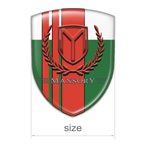Mansory Emblem Interior Green White with Red Tapes and red logo 
