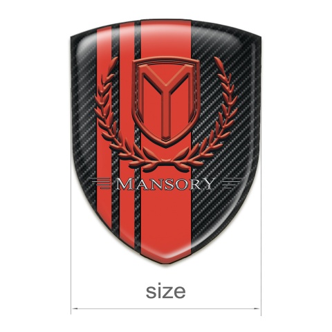 Mansory Car Interior Badge Black Carbon Red Tapes Red Logo 