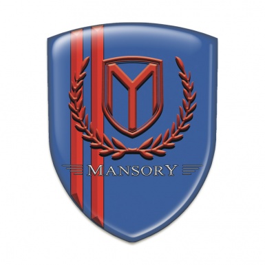 Mansory Logo Emblem blue with Red Lines 