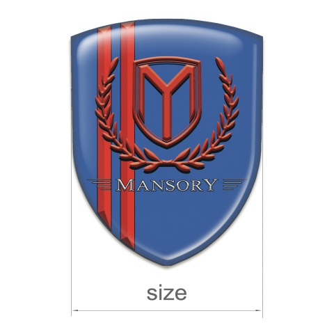 Mansory Logo Emblem blue with Red Lines 