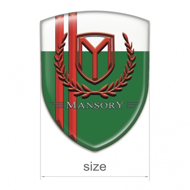 Mansory Self Adhesive Emblem Logo green White with Re Lines red Logo 