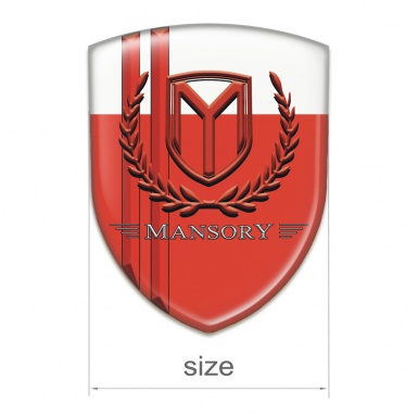 Mansory Embleme Silikon Rot weiss mit Rot Linien Stil 