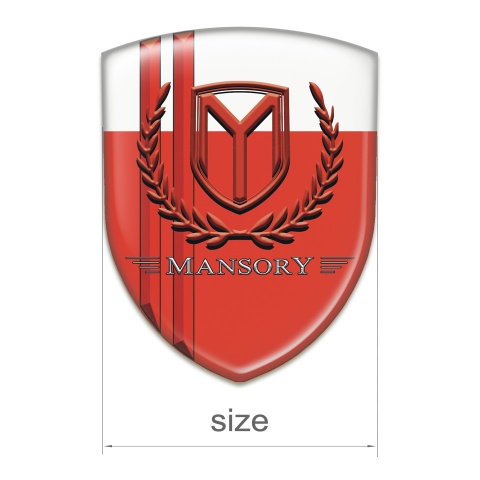 Mansory Domed Emblem Red White with Red Lines Edition 