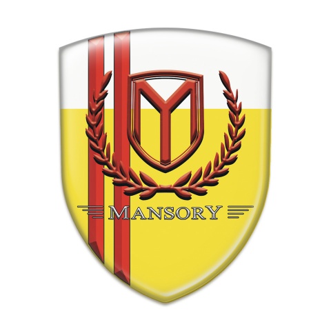 Mansory Tuning Emblem Yellow White with red Lines edition