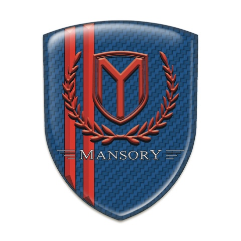 Mansory Domed Emblem Blue carbon with Red lines Edition 