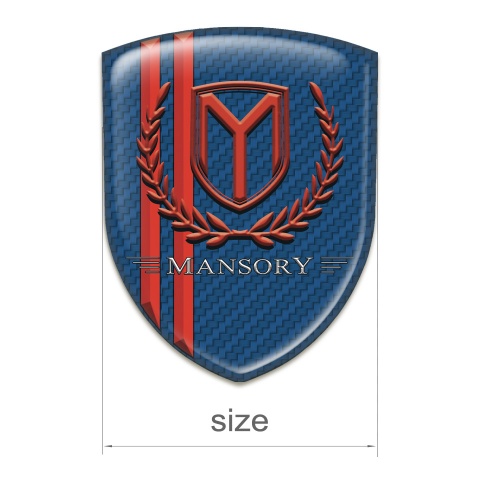 Mansory Domed Emblem Blue carbon with Red lines Edition 