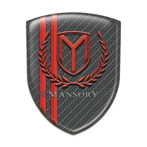 Mansory Silicone Emblem Dark Grey Carbon with Red Lines Edition 