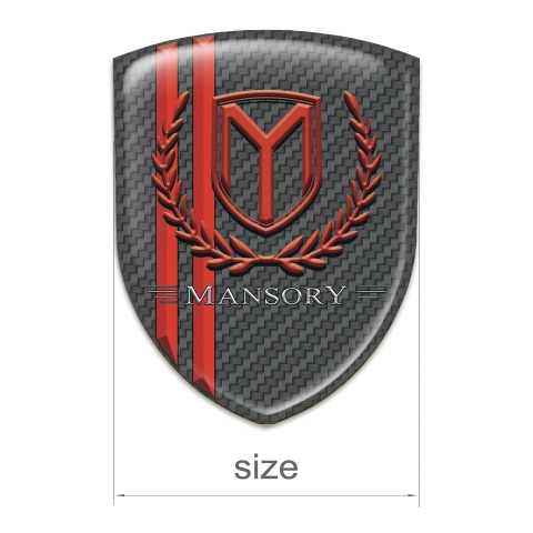 Mansory Silicone Emblem Dark Grey Carbon with Red Lines Edition 