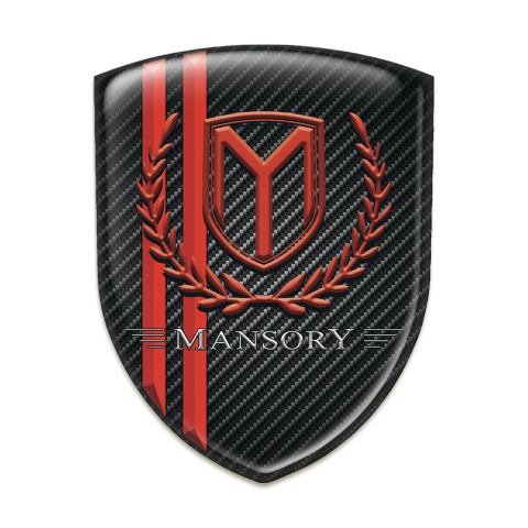 Mansory 3D Gel Emblem dark Carbon with Red  Lines edition 