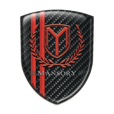 Mansory Car Accessories Badge Black Fibers with Red Lines 