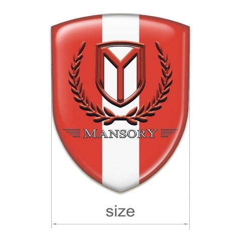 Mansory Auto Emblem Red with White Band and Red Logo 