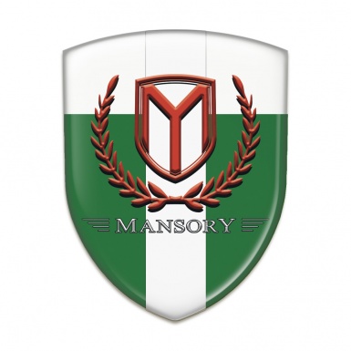 Mansory Tuning Emblem Green White with white Tape and Red logo 