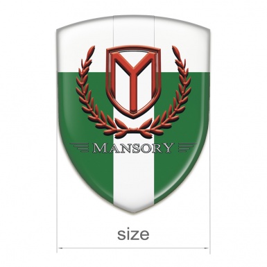 Mansory Tuning Emblem Green White with white Tape and Red logo 