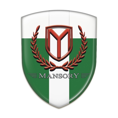 Mansory Tuning Emblem Green White with white Tape and Red logo 