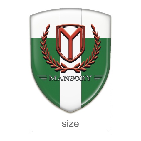 Mansory Tuning Emblem Green White with white Tape and Red logo 