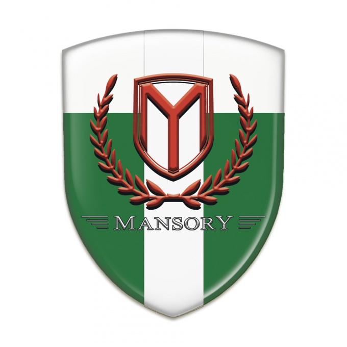 Mansory Tuning Emblem Green White with white Tape and Red logo 