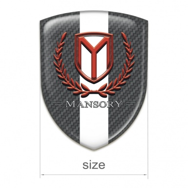 Mansory Resin Sticker dark Blue carbon with White Tape and Red logo 