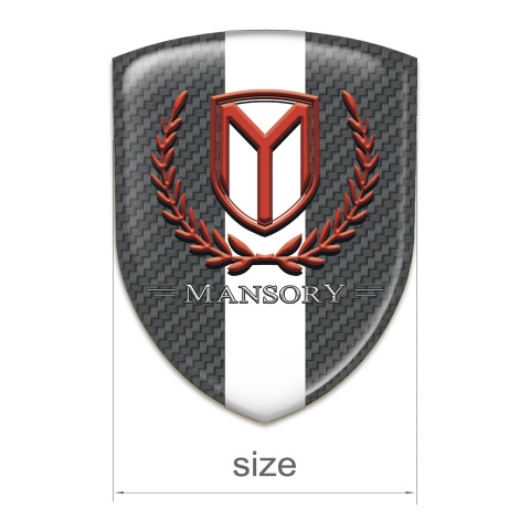 Mansory Resin Sticker dark Blue carbon with White Tape and Red logo 