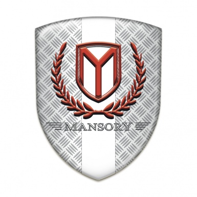 Mansory 3D Gel Emblem mesh Effect with white Tape and Red logo 