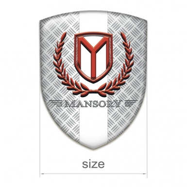 Mansory 3D Gel Emblem mesh Effect with white Tape and Red logo 