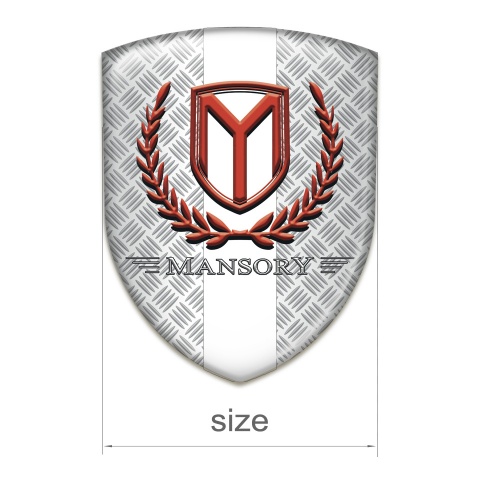 Mansory 3D Gel Emblem mesh Effect with white Tape and Red logo 