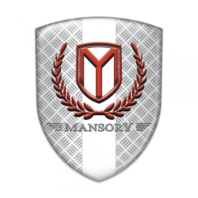 Mansory 3D Gel Emblem mesh Effect with white Tape and Red logo 