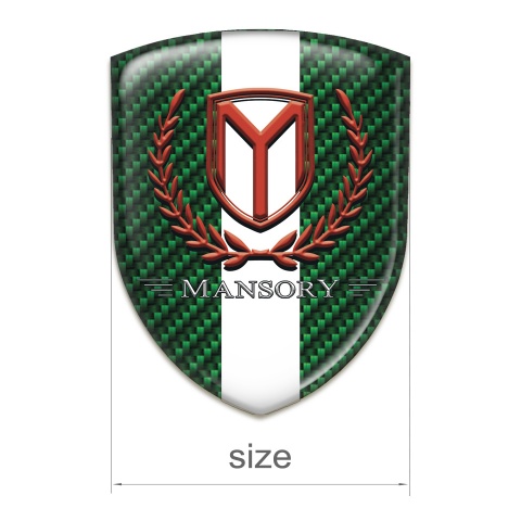 Mansory Car Accessories Badge green carbon with White Tape and Red logo 
