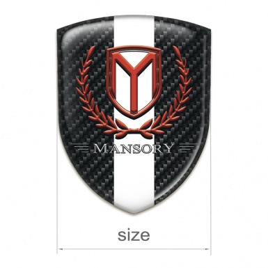Mansory Self Adhesive Car logo Emblem Black Fibers White Tape 
