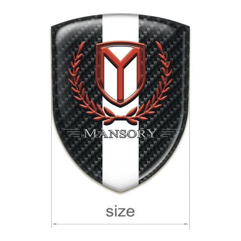 Mansory Self Adhesive Car logo Emblem Black Fibers White Tape 