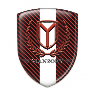 Mansory Silicone Badge red carbon withn White Tape Red Logo 