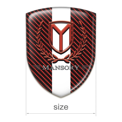 Mansory Silicone Badge red carbon withn White Tape Red Logo 