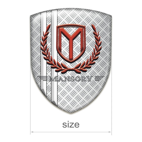 Mansory Silicone Emblem Mesh Effect with White stripes and Red Logo 