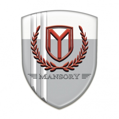 Mansory Emblem Interior Grey White with White Stripes 