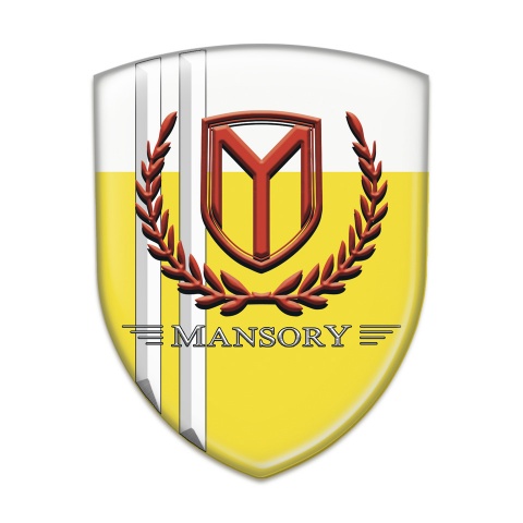Mansory Tuning Badge  Yellow White with White Stripes 