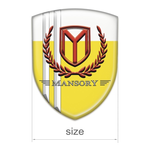 Mansory Tuning Badge  Yellow White with White Stripes 