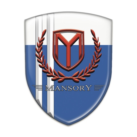 Mansory Car Accessories Badge Blue White with stripes and Red logo 