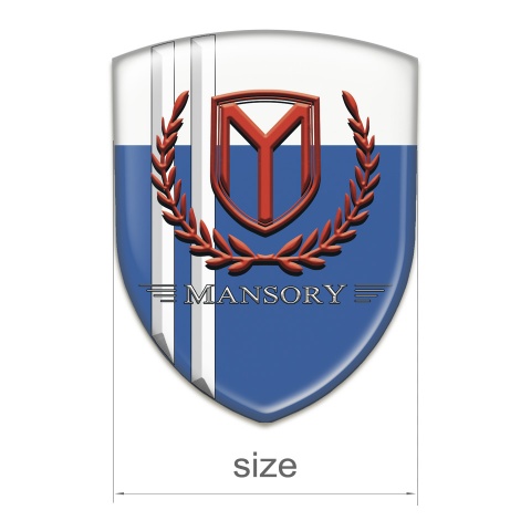 Mansory Car Accessories Badge Blue White with stripes and Red logo 