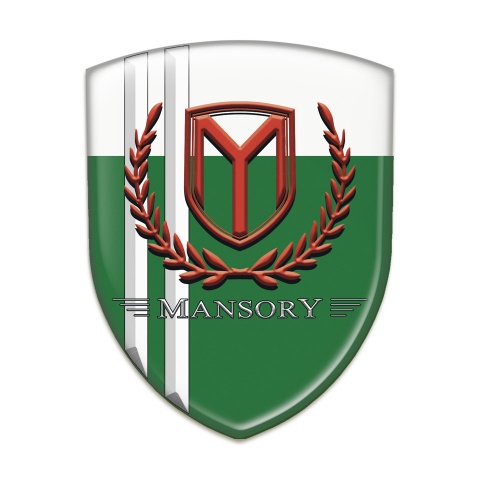Mansory Self Adhesive Car logo Emblem Green White with Stripes design 