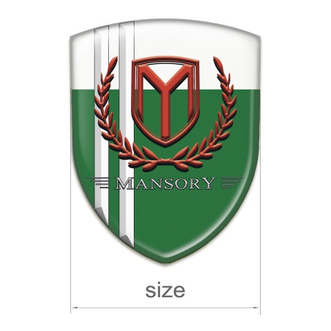 Mansory Self Adhesive Car logo Emblem Green White with Stripes design 