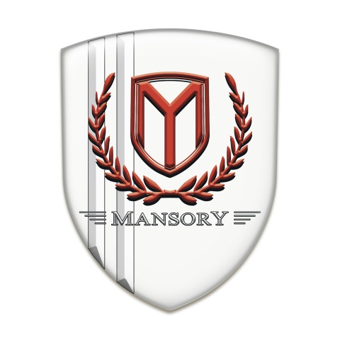 Mansory Car Interior Badge white with Stripes Design 