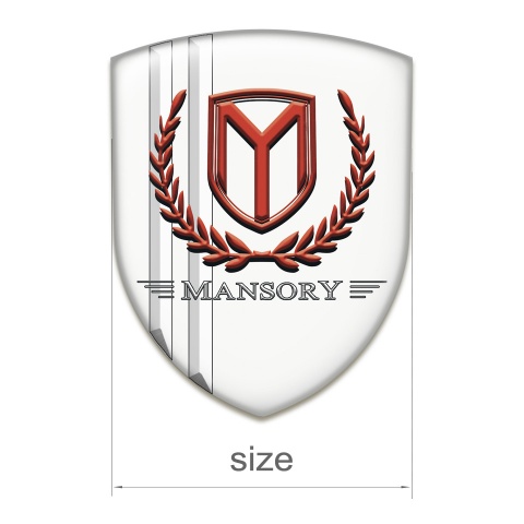 Mansory Car Interior Badge white with Stripes Design 