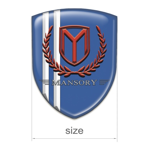Mansory Silicone Badge Blue with White Stripes and Red Logo 