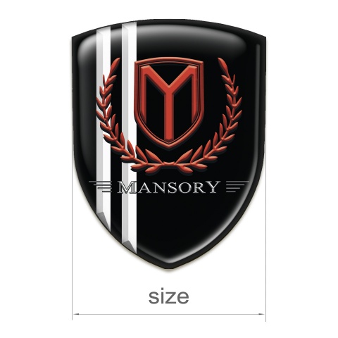 Mansory Logo Emblem Black with White Stripes 
